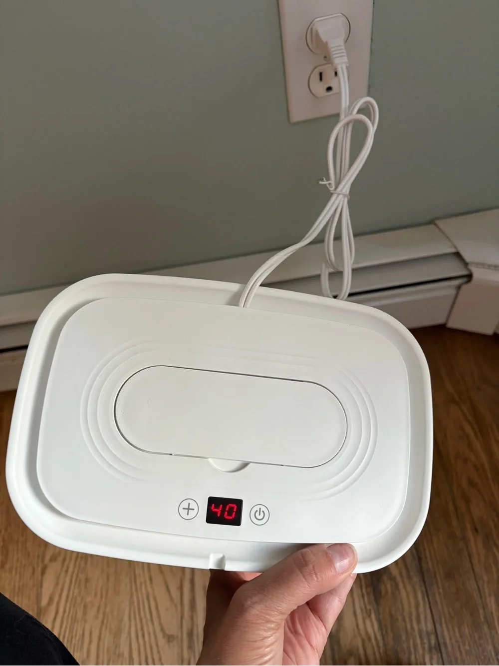 Compact Electric Baby Wipes warmer in white